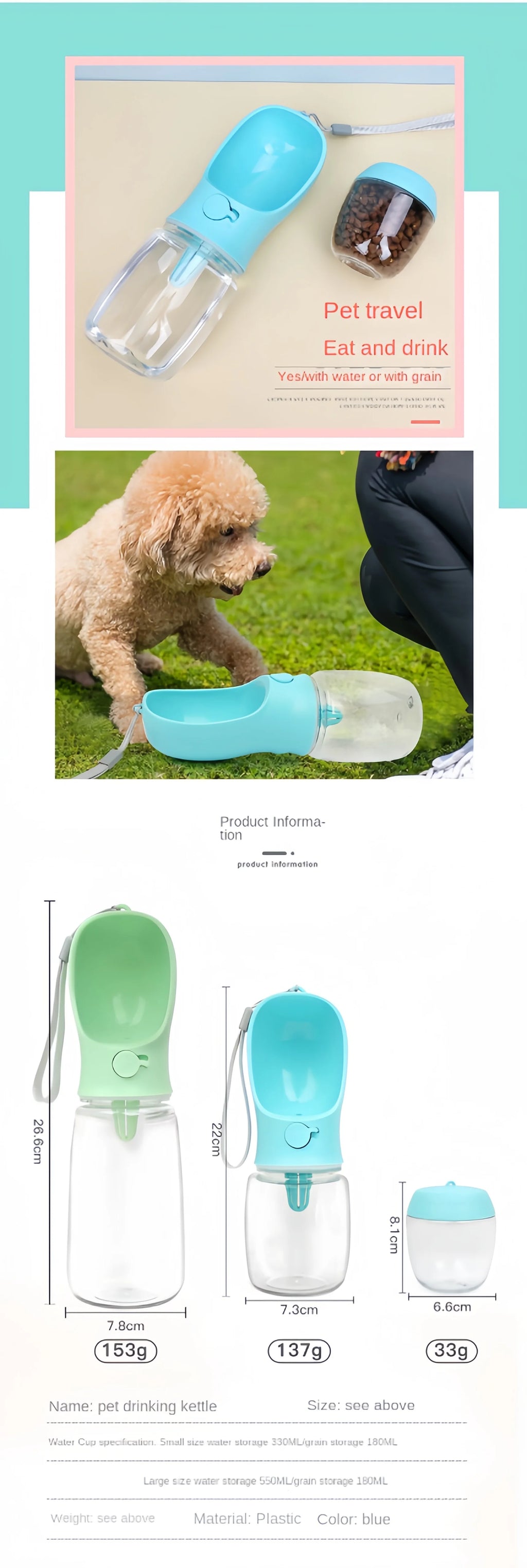 • TailUP – Gourde 2-en-1 pour animaux