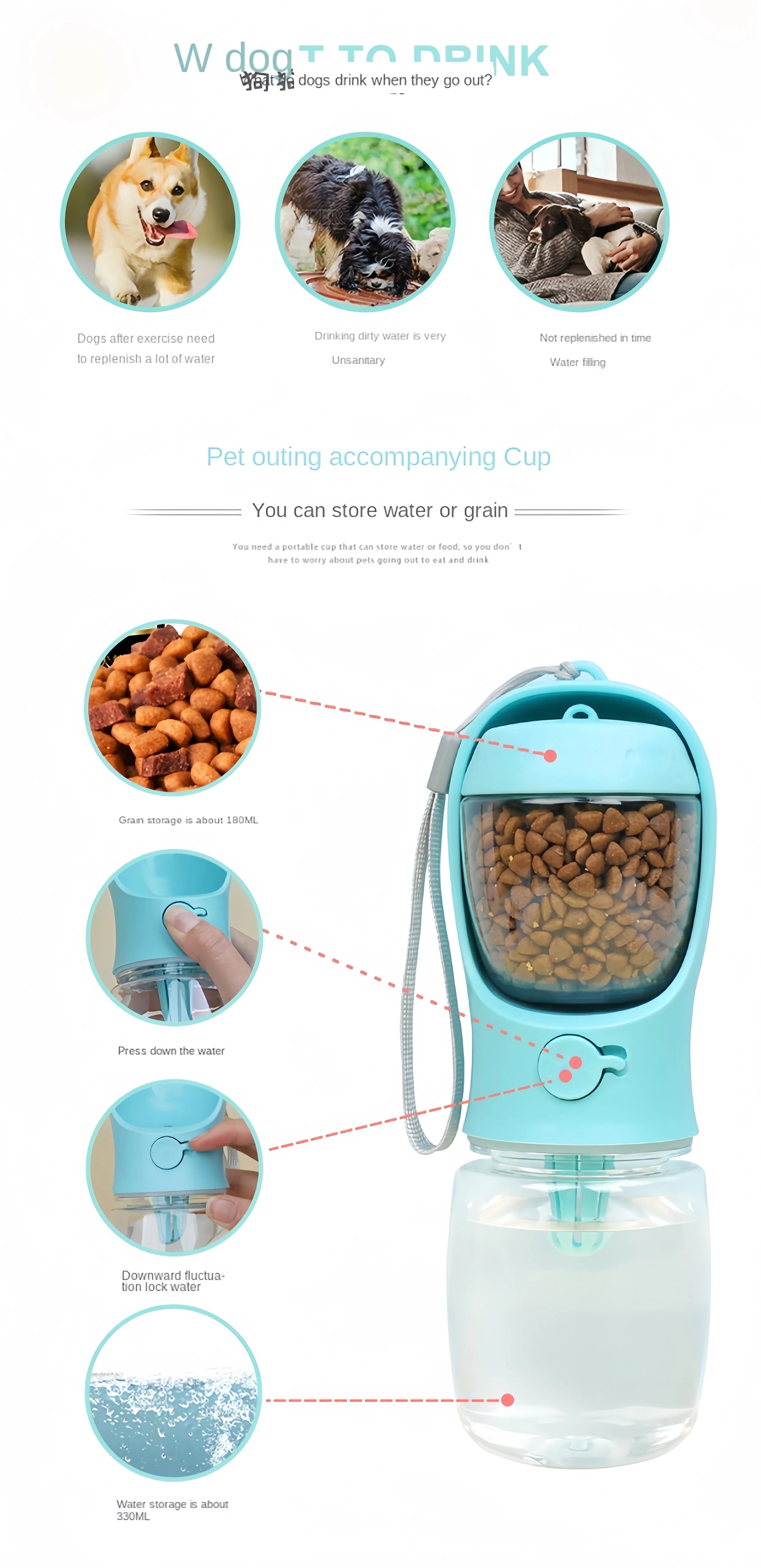 • TailUP – Gourde 2-en-1 pour animaux